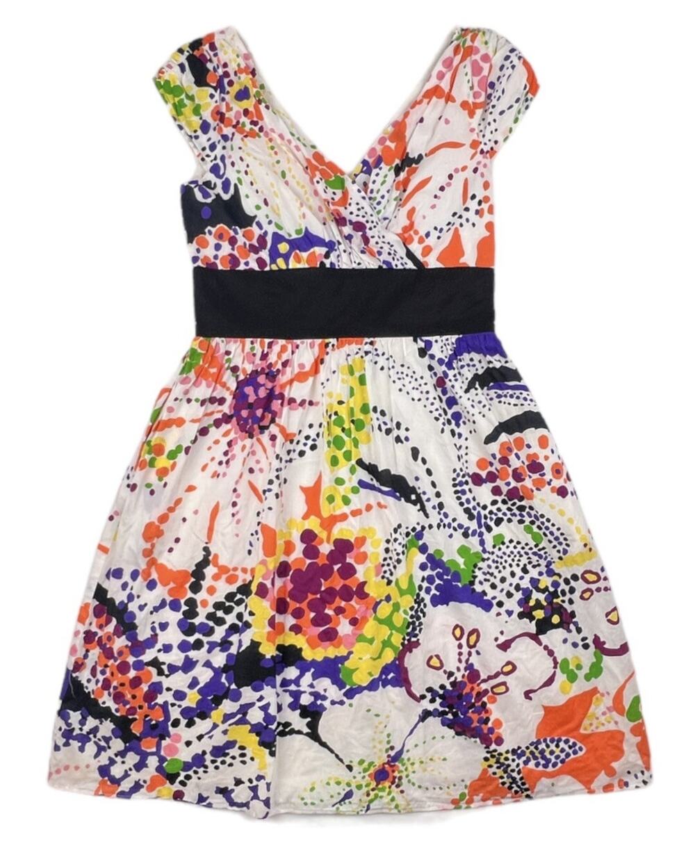 Suzi Chin for Maggy Boutique Dress Fit Flare Floral Wedding Party Cap Sleeve 10